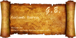 Galamb Barna névjegykártya